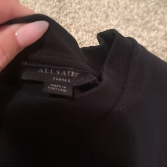 All Saints Coni Cropped Black Sleeveless Tank MEDIUM - Picture 3 of 5